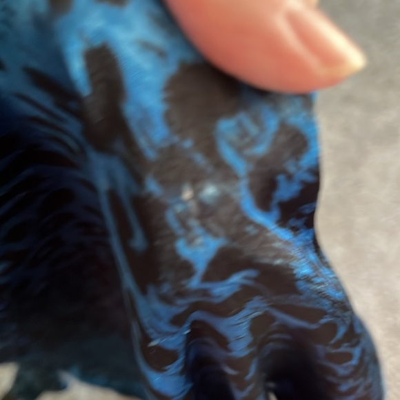 Winlar silky soft satin Leopard Print Caftan OS blue/black - Picture 7 of 7